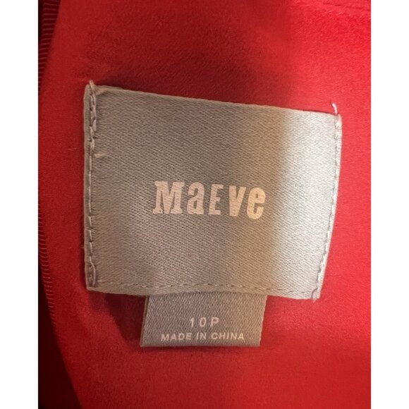 Anthropologie Maeve Lattice Neck Dress Red Size 10 Petite Fit Flare Zipper - Picture 4 of 14